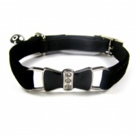 Black Bow Velvet Cat Collar